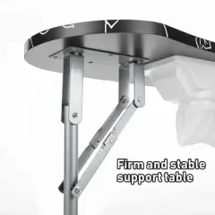 LEIBOU Professional 35 Inch Vented and Foldable Manicure Table with Magnifier Lamp, Dust Collector, Sponge, and Polish Carrying Bag, Black Flower