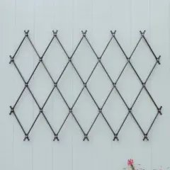 Achla Designs 43" Traditional Wall Mounted Lattice Iron Garden Trellis Graphite Powder Coat Finish