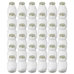 Little Giant 16 Ounce Traditional Skep Design Beekeeping Glass Honey Storage Jar with Airtight Lid and Room for Labels, 36-Pack