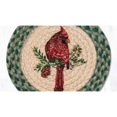 Earth Rugs Cardinal Printed Round Trivet 10"x10" Heat-Resistant Kitchen Accessory