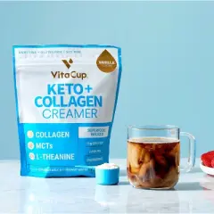 VitaCup Keto + Collagen Vanilla Coffee Creamer w/ MCT & Collagen