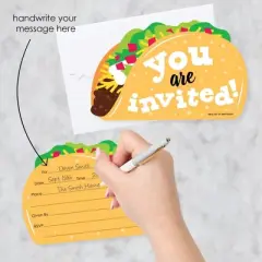 Big Dot of Happiness Taco 'Bout Fun - Shaped Fill-in Invitations - Fiesta Invitation Cards with Envelopes - Set of 12