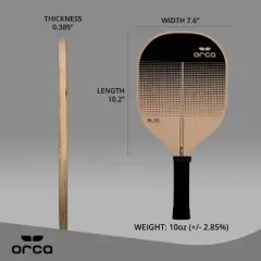 Orca 15.7'' Alto Fiber Traditional Pickleball Paddle Set with Travel Bag and Indoor Balls - 4pk