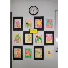 Pacon Pre-Cut Mat Frames, 9 x 12 Inches, Black, Pack of 12