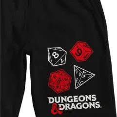 Dungeons & Dragons D20 Dice Men's Quick Turn Black Sleep Pajama Shorts