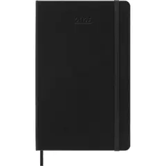 Moleskine 2025 Weekly/Monthly Planner 5.125"x8.25" Large Hardcover Black: Perforated Pages, Pockets, Elastic Closure