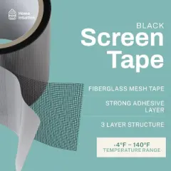 HOME INTUITION 4 In. x 15 Feet Gray  Fiberglass Window Screen Repair Tape Patch for Ripped Screen Doors and Windows