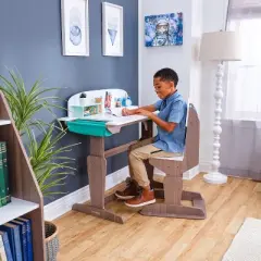 KidKraft Grow Together Pocket Adjustable Desk with Hutch and Chair