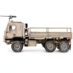 M1083 MTV (Medium Tactical Vehicle) Armored Cab Cargo Truck w/Turret Desert Camouflage US Army 1/72 Diecast Model by Panzerkampf