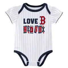 MLB Boston Red Sox Infant Girls' 3pk White Bodysuit