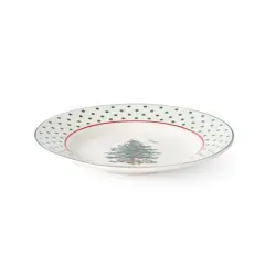 Spode Christmas Tree 6" Polka Dot Tidbit Plates (Set of 4) - Appetizer Plates with Festive Polka Dot Border - Dishwasher & Microwave Safe Porcelain