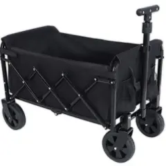 Whisen Lightweight Folding Utility Wagon Cart with Dual-Layer Expandable Storage, 360&deg;Swivel Wheels