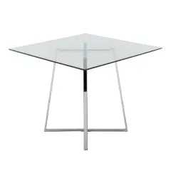 36" Cosmo Square Dining Table Glass - LumiSource