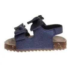 Laura Ashley Girls Footbed Hook and Loop Toddler Sandals