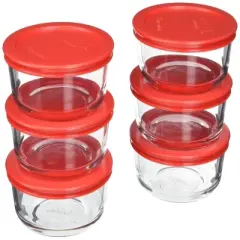 Pyrex 1-cup Storage Containers (Pack of 6) - Total 12-Piece Value Pack
