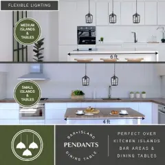 VAXCEL Gage 7-in Black Outdoor Farmhouse Wire Cage Pendant, 1-Light Hanging Ceiling Light with Clear Glass Panels