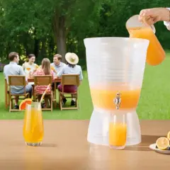 VEVOR Beverage Dispenser, 2.64 Gallon Drink Dispenser for Parties, Plastic Juice Dispensers with Spigot Ice Chamber, Clear