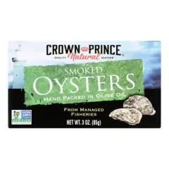 Crown Prince Natural Smoked Oysters in Olive Oil - Case of 18/3 oz