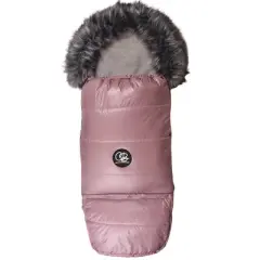 Cover Baby 0-3 Years Organic Premium Gray Wool Adjustable Footmuff in Pastel Pink