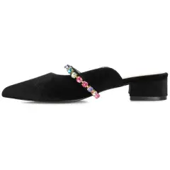 Journee Collection Womens Jewel Mules Pointed Toe Slip On Flats