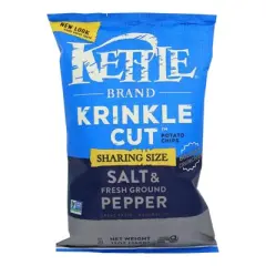 Kettle Brand Salt & Pepper Krinkle Cut Potato Chips - Case of 9/13 oz