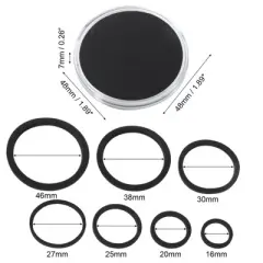 Unique Bargains Circle Coin Snap Holder with Foam Gasket 1.89 x 1.89 x 0.26 Inch 6 Pcs Clear Black