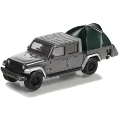 2021 Jeep Gladiator High Altitude Pickup Truck Gray Metallic with Modern Truck Bed Tent 1/64 Diecast Model Car by Greenlight