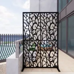DSVIMOY Patio&nbsp;Privacy&nbsp;Screens, Privacy Screens with Free Standing, Decorative Privacy Screen for Balcony, Black, 45.3"*15.8"*72"