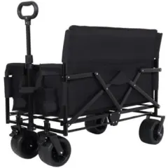 YONWAY 3-in-1 Convertible Folding Wagon Cart with Bench Seat & Storage - 500lbs -180L Capacity All-Terrain Wheels for Camping,Beach