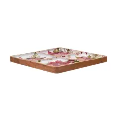 Gallerie II Poinsettia Mango Wood Sectional Tray