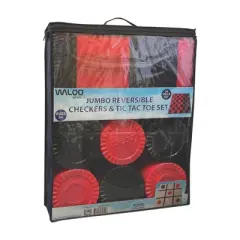 Waloo Sports Jumbo Reversible Checkers & Tic Tac Toe Set