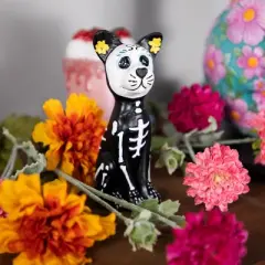 Northlight 5" Black Day of the Dead Skeleton Dog Figurine Decoration