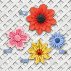 Teacher Created Resources&reg; Wildflowers Paper Flowers, Pack of 4
