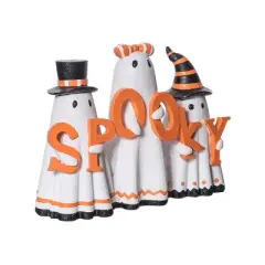 Transpac Cute Spooky Ghost Figurine - Resin Halloween Decor for Home, Office, and Festive Celebrations