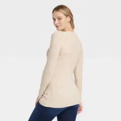 Ribbed Lightweight Crew Neck Maternity Sweater - Isabel Maternity by Ingrid & Isabel&trade;