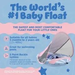 Mambobaby Light Traveler Baby Pool Float with Canopy Hot Air Balloon