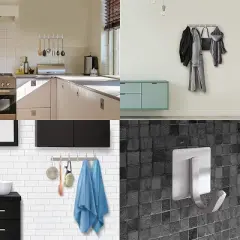 Smartpeas Stainless Steel Coat Rack - 6 Fixed Hooks