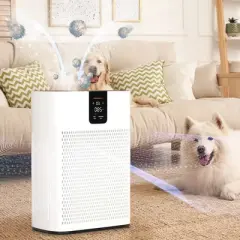 Topteng Smart Air Purifier White: 3 Speeds, HEPA Filter, Up to 2400 sq.ft.