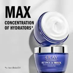 Olay Retinol 24 Max Night Face Moisturizer for Dull Skin Fragrance-Free - 1.7oz