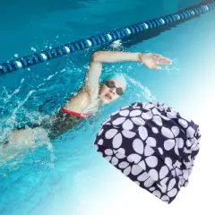 Unique Bargains Nylon Floral Pattern Swimming Cap 1 Pc