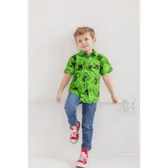 Minecraft Creeper Button Down Dress Shirt