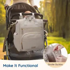 Itopfox Neoprene Diaper Backpack Small Lightweight Water Resistant Baby Bag with Changing Pad and Stroller Straps for Boys Girls Newborn