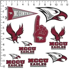 North Carolina Central University 10ct Vinyl Large Deluxe Stickers Variety Pack