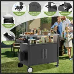 Outdoor Grill Table with Storage
