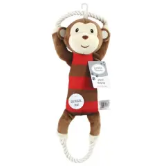 Luvable Friends Pet Squeaky Plush Dog Toy with Rope, Monkey, One Size