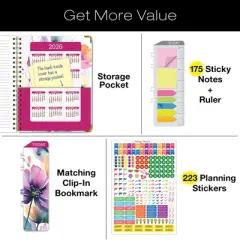 Global Printed Products Hardcover AY 2025-2026 Fashion Planner - 8.5"x11" (Rainbow Floral)