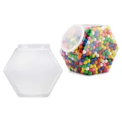 Cornucopia Brands-1gal Plastic Container Candy Jars Hexagon Shaped with Lids 2pk