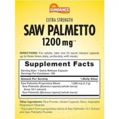 Sundance Vitamins Saw Palmetto 1200 Mg 100 Capsules