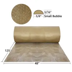 UOFFICE Kraft Backed Bubble Cushioning Wrap 48" x 125-Feet long Roll
