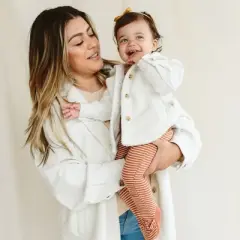 goumikids toddler faux shearling organic cotton farm jacket.